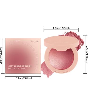Blush For Cheeks Powder Blush Face Makeup Highly Pigmented Glitter Cosmetics Long Lasting Buildable For Women Girls Party Wedding Light Pink - Buy Online on GoSupps.com