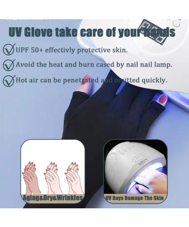 Hsathoac Manicure Gloves UV Protection Nail Art Skin Care UV Shield Gloves Professional UPF50+ UV Protection Gloves for Gel Nail Lamp Anti UV Gloves for Protect Hands from UV Light Lamp Dryer - Buy Online on GoSupps.com
