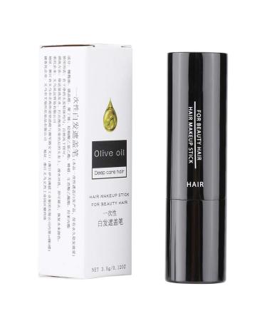 Angrek 3Colors hair color pen temporary lipstick hair color coloring white hair cover diy makeup stick hair color black hair stick gray hair cover (black)