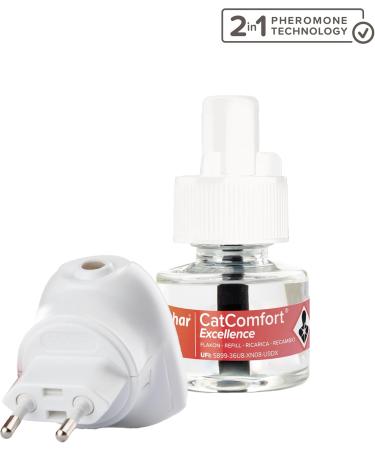 BEAPHAR CATCOMFORT Excellence - Electric Pheromone Diffuser for Cats Reduces Stress and Unwanted Behaviors without Dependence or Drowsiness 1 Plug and 1 Refill of 48 ML - Buy Online on GoSupps.com