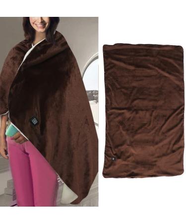 ANKROYU USB Heating Scarf - 3 Temperature Levels | Soft & Breathable Heating Blanket for Knee Waist & Whole Body - Brown - Buy Online on GoSupps.com