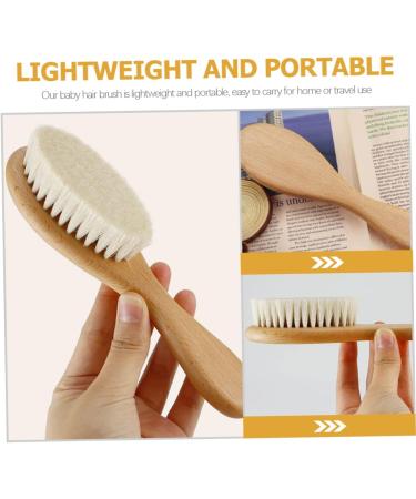 SECFOU Baby Hair Brush Set - Soft Wood Bristles for Newborns and Toddlers - Buy Online on GoSupps.com