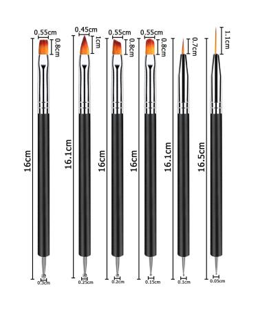 Lofuanna 6-Piece Professional Nail Brush Kit - Double End Nail Art Brushes for Dotting Painting & Gel Polish Designs - Buy Online on GoSupps.com