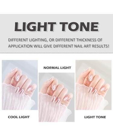 Mirror Effect Chrome Nail Powder - White Pearl Iridescent Aurora Glitter - Holographic Nail Art Decoration (3g) - DIY Nail Jewelry - Buy Online on GoSupps.com