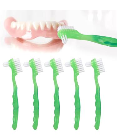 Denture Brush Set for Seniors - Professional Daily Cleaning Toothbrush - Green Denture Cleaner - Buy Online on GoSupps.com