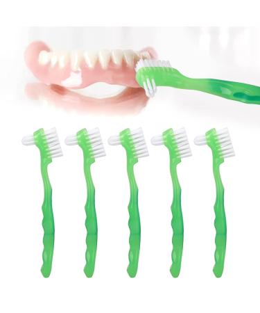 5-Part Prosthesis Toothbrush Set | Professional Oral Care & Plaque Removal for False Teeth - Green Cleaning Brush - Buy Online on GoSupps.com