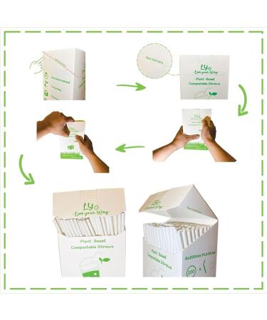 200-Pack Bendy/Flexible Plant-Based 100% Compostable and Biodegradable Straws -Live your Way- Flexible Straws / Vegetable-Based & Eco-Friendly Drinking Straws Alternative to Plastic and Paper Straws / Durable and Flexible / Special Packaging Easy to Open  - Buy Online on GoSupps.com