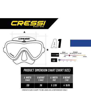 Cressi Anti-Fog Wide View Single Lens Scuba Diving and Freediving Mask: A1: Designed in Italy Black/Blue Clear Lens - Buy Online on GoSupps.com