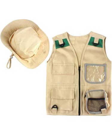 Zalati Kids Cargo Vest with Hat - Explorer Adventure Safari Style for Outdoor Activities - Buy Online on GoSupps.com