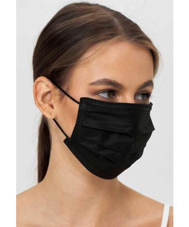 Made2Trade 30-Pack 3-Ply Disposable Masks - Black with Nose Clip - Fiberglass-Free - International Shipping Available - Buy Online on GoSupps.com