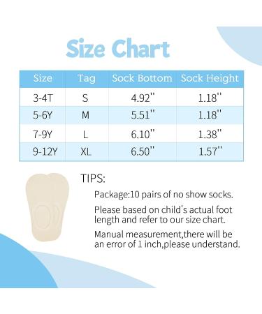 JOCMIC 10-Pair Kids No Show Socks Anti-Slip Low Cut Cotton Sock | 7-9 Years - Buy Online on GoSupps.com