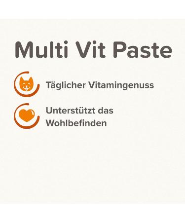 Beaphar Multi Vit Paste for Cats - Taurine Biotin Omega 3 & 6 - 0% Sugar Additive - Daily Vitamin Nut for Well-Being - 100g - Buy Online on GoSupps.com