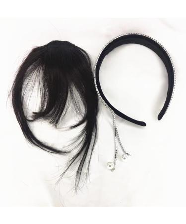 Bangs Bangs Hair Human Hair Bangs Neat Fringe Hair Extensions with Headband for Girl Women Blunt Bangs In Hair Extensions Hairpieces Non-remy Brazilian Hair for Women Curved Bangs for Daily Wear (C Dark Brown - Buy Online on GoSupps.com