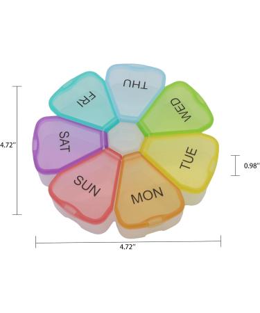 7 Day Weekly Pill Organizer - ShysTech Large Pill Case for Vitamins Supplements & Medication (Multi-Color) - Global Shipping Available - Buy Online on GoSupps.com