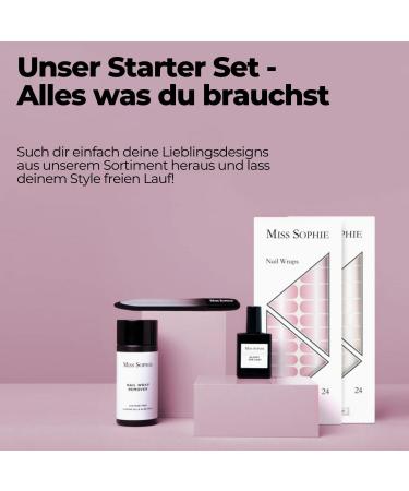 Original Miss Sophie Nail Foils - The Blues | 24 Ultra-Thin Gray Blue Nail Polish Stripes for Finger & Toenails | Compatible with Natural Acrylic Gel & Shellac Nails - Buy Online on GoSupps.com