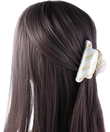 Vctitil Cute Cloud Shape Hair Claws Colorful Stripe Acetate Hair Clips Ponytail Holders Hair Jaw Clips Clamp Barrettes Hair Accessories for Women Girl Thin Thick Hair(small) - Buy Online on GoSupps.com