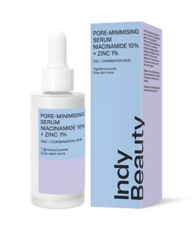 Niacinamide 10% + Zinc 1% Face Serum with Hyaluronic Acid & Salicylic Acid - Pore-Minimising Hydrating Niacinamide Serum - Vegan & Fragrance Free - Dermatologically Tested - Indy Beauty - 30ml - Buy Online on GoSupps.com