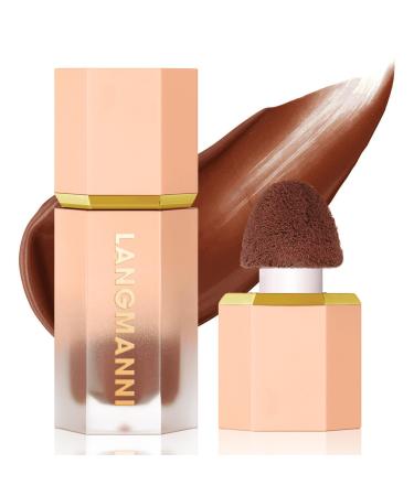 Erinde Liquid Contour Built-in Sponge Tip Contour Cream Contour Stick Natural Liquid Bronzer for Face Smooth Lightweight Cool Toned Long Lasting#03 Dark Brown #03 DARK BROWN 1 count (Pack of 1)