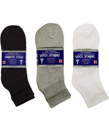 Debra Weitzner Non-Binding Diabetic Socks 12Pk Black - Non-Slip Loose Fit Ankle Socks for Men and Women - Buy Online on GoSupps.com