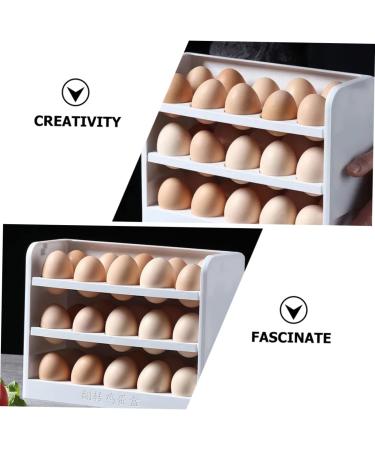 Uonlytech Refrigerator Storage Box Egg Preservation Holder Household Egg Holder Crisper Food Plastic White White 25X19.5X10CM - Buy Online on GoSupps.com