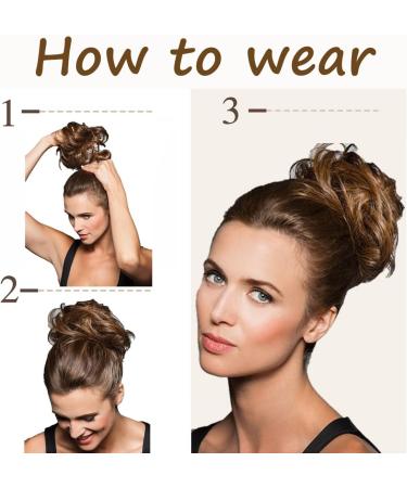 JJstar Messy Hair Bun Scrunchies - Gray & White Tips | Curly Wavy Chignons for Women & Girls - Buy Online on GoSupps.com