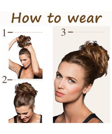 Juikoumn Dark Brown Messy Bun Hair Piece 100% Human Hair | Curly Hair Extensions Scrunchies Updo for Women and Girls - Buy Online on GoSupps.com