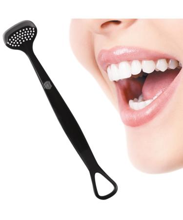 double-headed tongue scraper hard tongue scraper for adults reduce bad breath tongue cleaner suitable for adults and children's tongue cleaner (black)