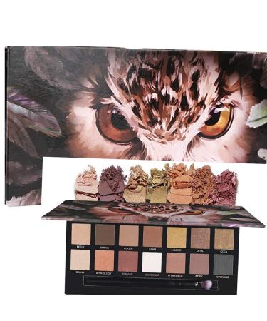 14 Colors Tiger Eyeshadow Palette Matte Shimmer Waterproof Smudge-Proof Long Lasting Pigmented Makeup (A2)