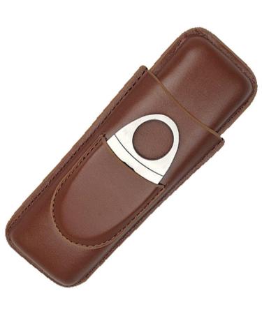 Portable Cigar Case Leather Cigar Holder Case with Cutter Humidor Travel Box Portable Cigar Accessory