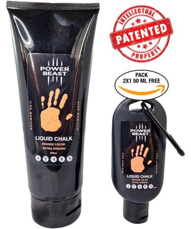 Power Beast Liquid Chalk - Enhanced Grip Magnesia for Climbing CrossFit Weightlifting & More - 50ml Orange - Buy Online on GoSupps.com