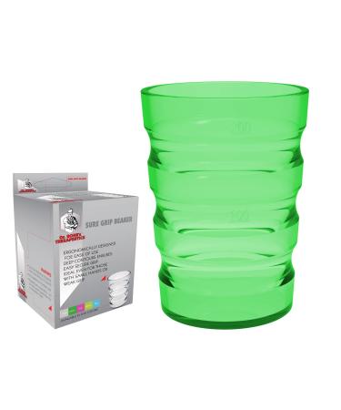 Dr. Bone's Therapeutics 200 ml Clear Non Spill Cup Portable Travel Mug for Children Elderly and Disabled Adult Drinking Cup/Beaker/Mug/Sippy Cup for Disabled Adults for Better Grip (Green)