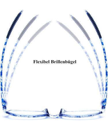 DOOViC Blue Light Filter Reading Glasses for Unisex TR259-C | 9 Colors Available | C7 Blue Tortoiseshell 2.5x - Shop Internationally! - Buy Online on GoSupps.com