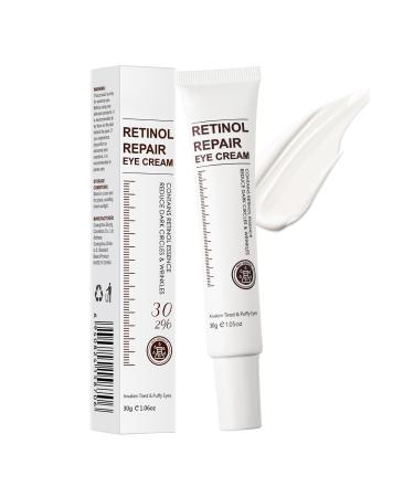 Retinol Eye Cream for Dark Circles and Puffiness Eye Cream Anti Aging to Reduce Wrinkles & Fine Lines Firm and Hydrate Under Eyes Revitalizing Eye Treatment 30g/1oz White