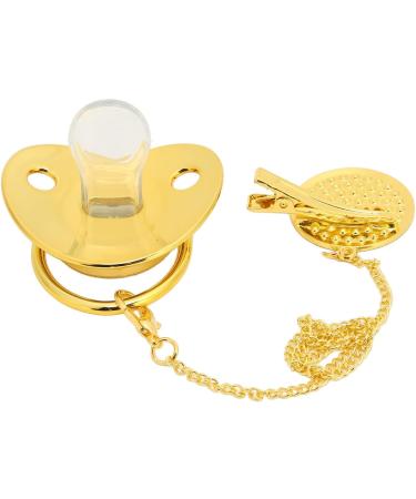 Hyuduo Golden Baby Pacifier - Personalized Curved Design Safe Materials 26 Letters Healthy Bling - Essential Clips for Newborns (6-18 Months) - Buy Online on GoSupps.com