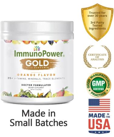 ImmunoPower Gold - Immune Support - Targeted to Help Increase Natural Killer Cell Activity with 35+ Vitamins Minerals - Powder Formula - Orange Flavor - Buy Online on GoSupps.com