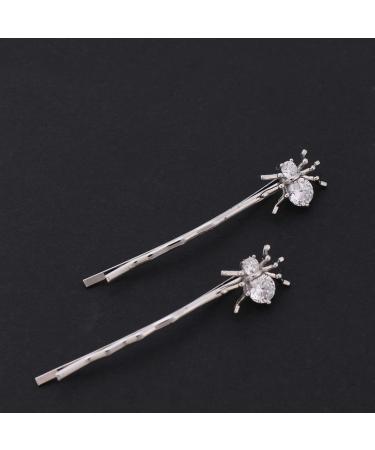 Minkissy 1 Pairs of Spider Bobby Pins Sliver Rhinestone Spider Hair Pins Funny Crystal Spider Hair Clips for Women Girls - Buy Online on GoSupps.com