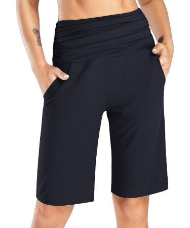 Baleaf Women's 10 Bermuda Shorts | Lightweight Athletic Long Shorts with Pockets | X-Large, Black - Buy Online on GoSupps.com
