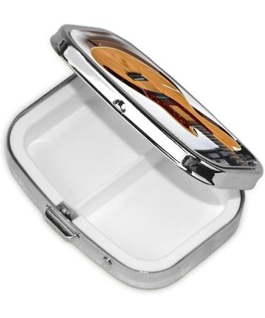Buy Guitar Pill Box Organizer - Cute 2 Compartment Travel Pill Case for Purse & Gifts | International Shipping Available - Buy Online on GoSupps.com