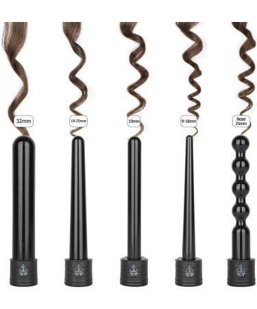 Culwad 5 in 1 Curling Wand Set - Multifunctional Ceramic Coating & Glove - 7-Part International Shipping - Buy Online on GoSupps.com