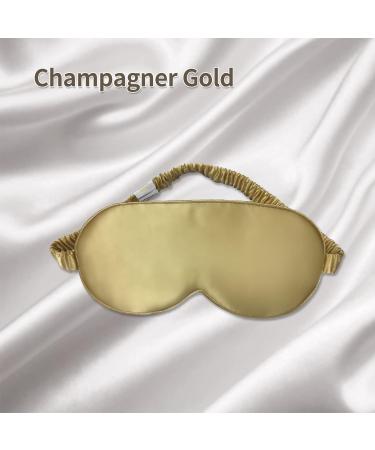 Yunchi 100% Silk Sleeping Mask for Men & Women - 19 Momme Pure Mulberry Eye Mask in Champagne Gold - Ultimate Comfort & Sleep Quality - Buy Online on GoSupps.com