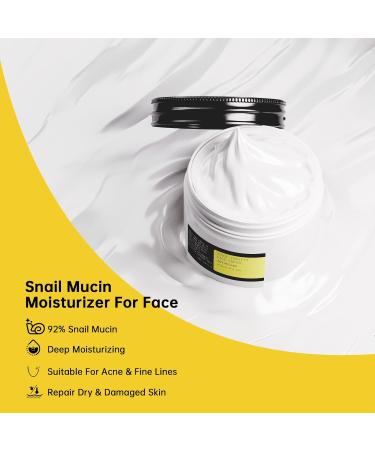 Snail Mucin 92% Moisturizer Cream for Face - Hydrating & Repairing for Dry Sensitive Skin | 100ML - Buy Online on GoSupps.com