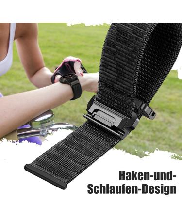 Shop 22mm Black Nylon Bracelet for Garmin Fenix 7/6 Pro/5 Velcro Strap for Epix 2/Forerunner 945/955 - Ultralight & Durable - Buy Online on GoSupps.com