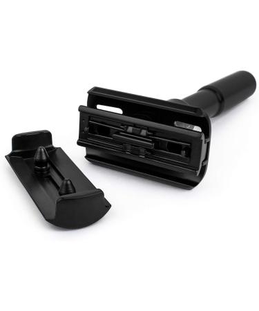 QSHAVE Matte Black Adjustable Safety Razor - Classic Double Edge Razor with 1 Blade | Perfect for a Smooth Shave | International Shipping Available - Buy Online on GoSupps.com