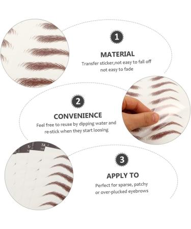 FOMIYES 54 Sheets Waterproof Eyebrow Stickers Makeup Stickers Eyebrow Pen 6d Hair-like Eyebrows Stickers Gel - Buy Online on GoSupps.com