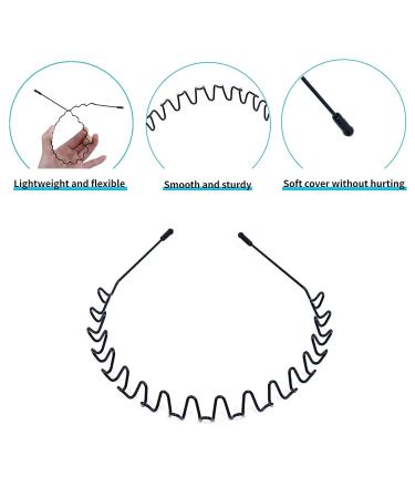 BOYIVI 6PCS Metal Headbands - Unisex Sports Fashion Hair Hoop Set in Black - Buy Online on GoSupps.com