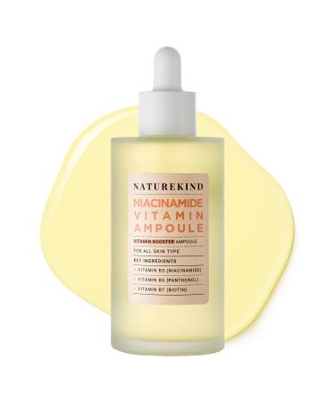 NATUREKIND Niacinamide Vitamin Ampoule - 20 000ppm Vitamin B3 Concentrated Serum Panthenol Hydrating Fine Lines Post Acne Marks Uneven Skin Tone & Dull Skin Korean Skin Care 100ml 3.38 fl.oz.