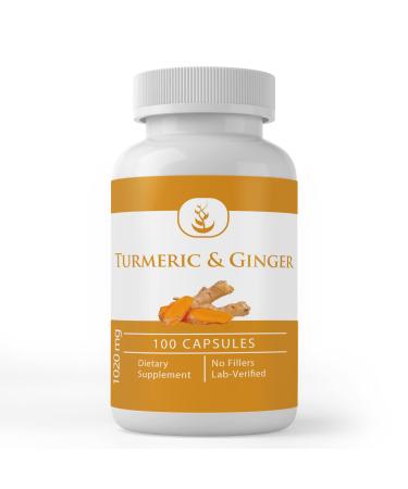 Pure Original Ingredients Turmeric Curcumin & Ginger (100 Capsules) Always Pure No Additives Or Fillers Lab Verified 100 Count (Pack of 1)