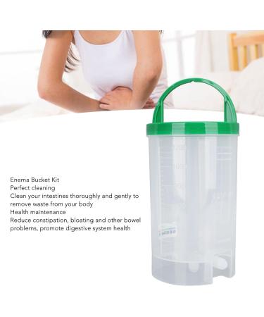 Portable MOTHINESTO Enema Set - 1200ml Green Bucket Reusable Catheter & 10 Cleaners for Constipation Relief & Colon Cleaning - Buy Online on GoSupps.com