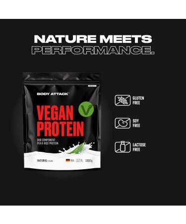  Body Attack Sports Nutrition Body Attack Vegan Protein Duo-Component 1000g Chocolate Vegan Protein from Two Sources 33 Servings Eco-Friendly Zip-Lock Pouch 9060mg EAA and 4650mg BCAAs - Buy Online on GoSupps.com