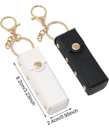 YUETON 2 Pack Lipstick Cases Keychain - Portable PU Leather Lip Balm Holders for Women | Stylish Cosmetic Accessories - Buy Online on GoSupps.com